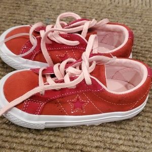 Toddler red suede converse sneakers new